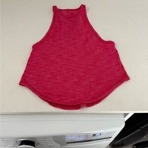Lululemon Athletica Heathered Red Sleeveless Crop Tank Top
